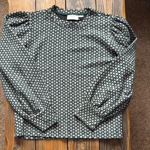 Women's Puff-Sleeve Patterned Top size L